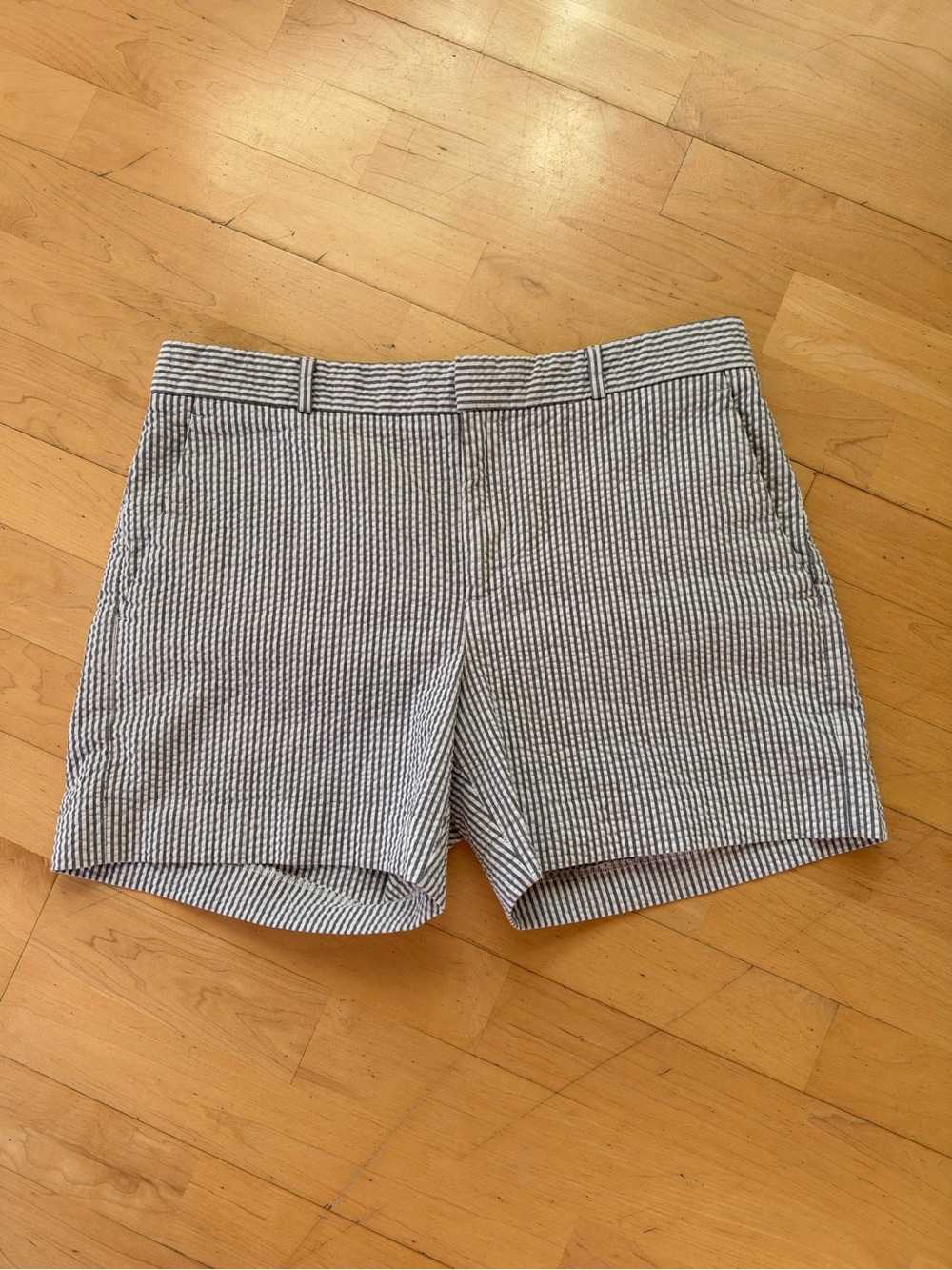 Banana Republic Navy & White Seersucker Shorts